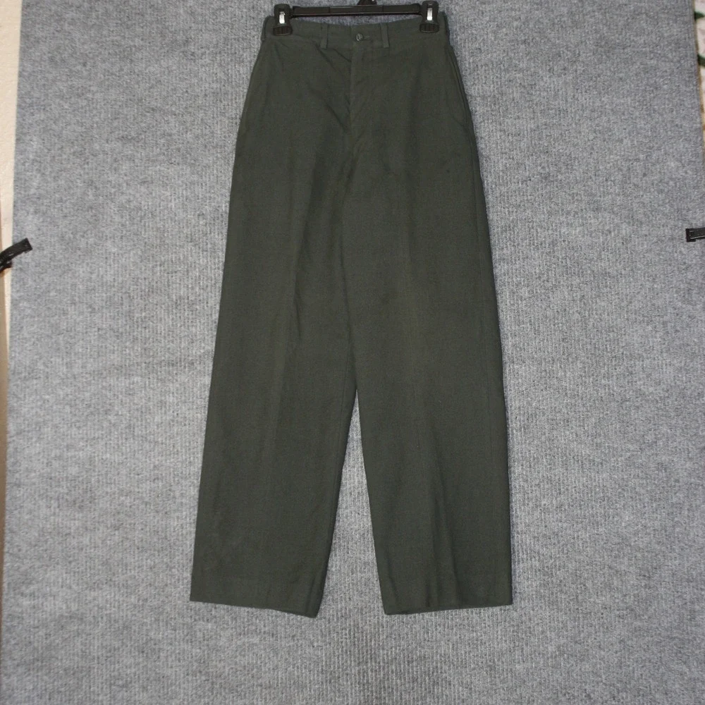 Vintage US Military OG-107 Field Trousers Mens 25x29 Green Wool Serge Pants